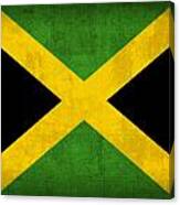 Jamaica Flag Vintage Distressed Finish Canvas Print