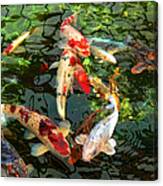 Japanese Koi Fish Pond Canvas Print
