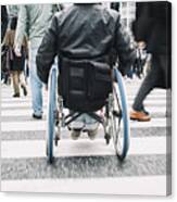 Japanese Man In Wheelchair Canvas Print