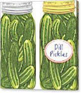 Jars Of Dill Pickles Canvas Print