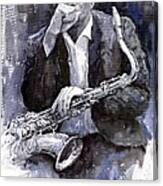 Jazz Saxophonist John Coltrane Black Canvas Print