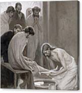 Jesus Washing The Feet Of His Disciples Canvas Print