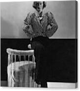 Joan Crawford Wearing A Schiaparelli Dress Canvas Print