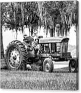 John Deer Tractor Under The Old Cedar Canvas Print