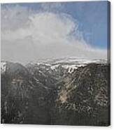 June Snow Squall Coming Down The Valley Canvas Print