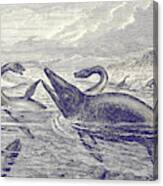 Jurassic Plesiosaurus And Ichthyosaurus Canvas Print