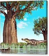 Kaprosuchus Prehistoric Crocodiles Canvas Print