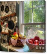 Kitchen Scene By Window Canvas Print