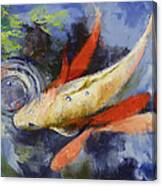 Koi And Water Ripples Canvas Print