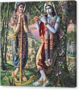 Krishna And Balaram Canvas Print