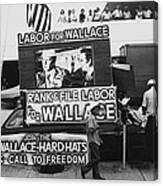 Labor For George Wallace Democratic Nat'l Convention Miami Beach Florida 1972 Black And White Canvas Print