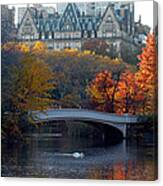 Lake In Central Park Canvas Print