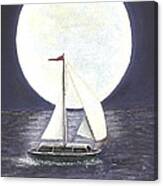 Lake Michigan Full Moon Canvas Print