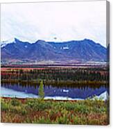 Lake With A Mountain Range Canvas Print
