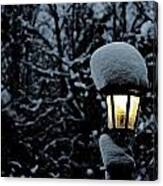Lamp Light In Winter Canvas Print
