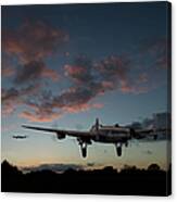 Lancasters Taking Off At Sunset Canvas Print