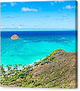Lanikai Bellows And Waimanalo Beaches Panorama In The Summer Canvas Print