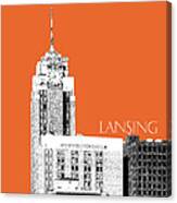 Lansing Michigan Skyline - Coral Canvas Print