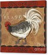 Le Coq Rooster Blanc Canvas Print