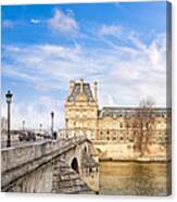 Le Pont Royal And The Louvre - Paris On The River Canvas Print