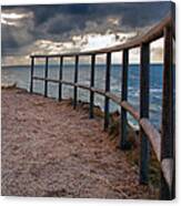 Rail By The Seaside Canvas Print
