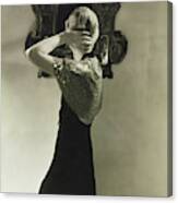 Lee Miller Wearing A Dress By Jeanne Lanvin Canvas Print