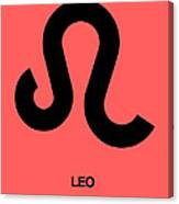 Leo Zodiac Sign Black Canvas Print