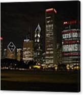 Let's Go Blackhawks #chicago #skyline Canvas Print