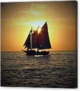 A Key West Sail At Sunset Canvas Print