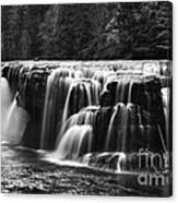 Lewis River Lower Falls Black And White Canvas Print
