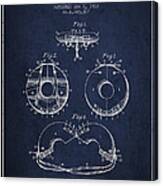 Life Ring Patent From 1912 - Navy Blue Canvas Print