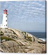 Lighthouse At Peggys Point Nova Scotia Canvas Print