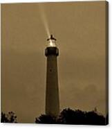 Lighthouse In The Storm Canvas Print