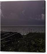 Lightning On The Water Canvas Print