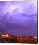Lightning Over Jaisalmer Fort Canvas Print