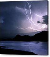Lightning Over Quartz Mountains - Oklahoma Canvas Print
