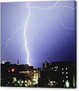 Lightning Strike In Omaha Canvas Print