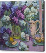 Lilacs And Tea Canvas Print