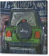 Lime Jeep Canvas Print