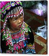 Little Hill Tribe Girl Canvas Print