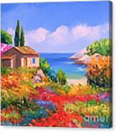 Little House By The Sea Canvas Print