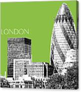 London Skyline The Gherkin Building - Olive Canvas Print
