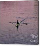 Lone Rower On The Charles Canvas Print