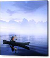 Lonely Fisherman Canvas Print