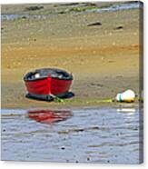Lonely Red Boat Canvas Print
