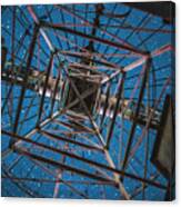 Looking At Starry Sky From Below A Radio Telescope Antenna Canvas Print