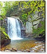 Looking Glass Waterfall In The Spring 2 Canvas Print