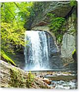 Looking Glass Waterfall In The Spring Vertical View Canvas Print
