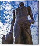 Looking Up At The Spartan Statue Canvas Print
