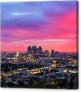 Los Angeles Under A Dramatic Sunset Canvas Print